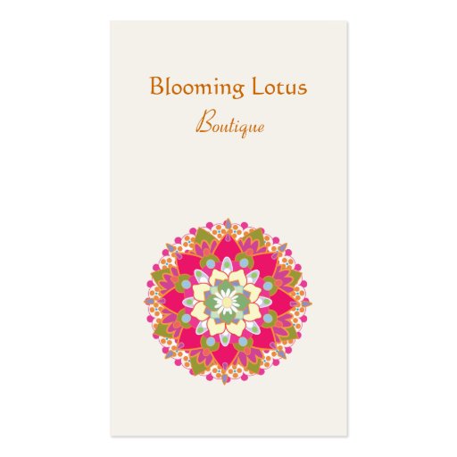 Blooming Lotus Flower Business Card (front side)