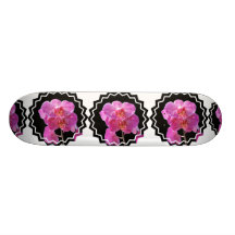 Blooming Pink Orchid Skateboard
