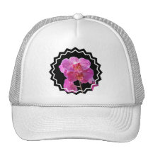 Blooming Pink Orchids Baseball Hat 