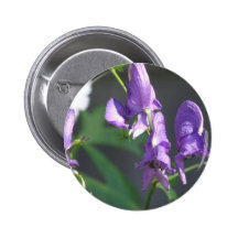 Blooming Purple Delphinium Round Button