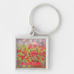 blooming roses art keychains