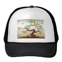 Blooming Tree with Hummingbirds Hat