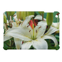 Blooming White Lilies Floral Picture ipad mini cases