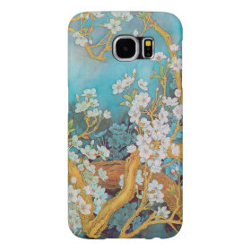 Blooming white peach flowers customize samsung galaxy s6 cases