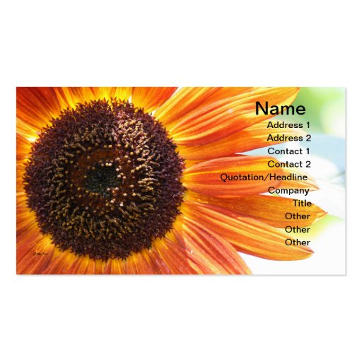 Blooming Yellow Sunflower Business Card (front side)