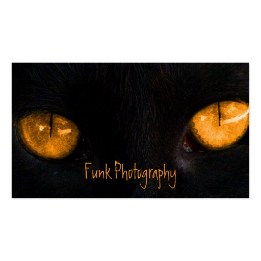 BLOR Black Cat Orange Eyes Business Cards (front side)