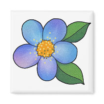 Blossom 01 - Blue Fridge Magnet