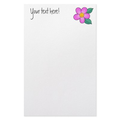 Blossom 08 - Shocking Pink Stationery Design by ArtbyJean