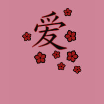 blossom and love kanji camisole t-shirts