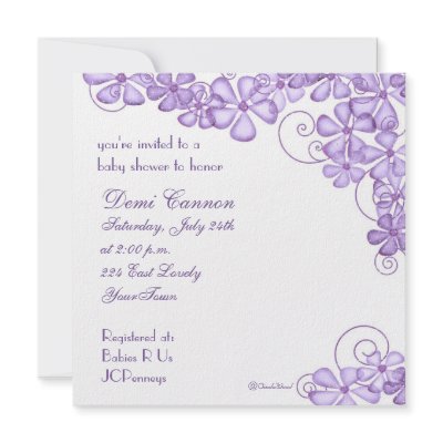 Blossom Baby Shower Invitation in Lavender by mybabybundles