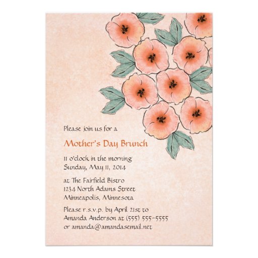 Blossom Bouquet Mother's Day Brunch Invitations