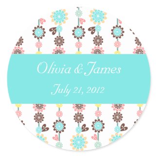Blossom Bridal Shower Cupcake Toppers/Stickers zazzle_sticker