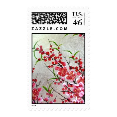 Blossom In Gold Postage Stamp by myhome71