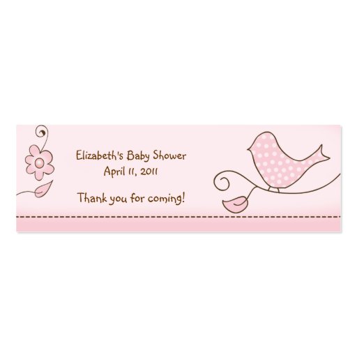 Blossom Pink Trendy Bird Favor Tag Business Cards