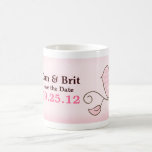BLOSSOM TRENDY PINK BIRD PERSONALIZED Mug mugs