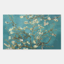Blossoming Almond Tree - Van Gogh Rectangular Stickers