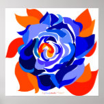 Blossoming Blue Rose Poster