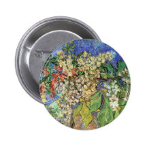 Blossoming Chestnut Branches by Vincent van Gogh Button