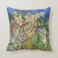 Blossoming Chestnut Branches  Vincent van Gogh. Throw Pillow
