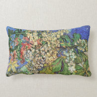Blossoming Chestnuts Branches, Van Gogh Throw Pillow