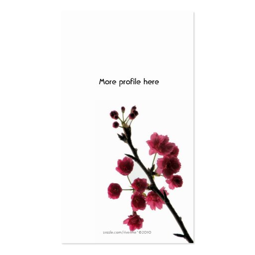 Blossoming Joy/Red Sakura Business Card (back side)