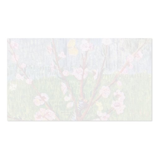 Blossoming Peach Tree By Vincent Van Gogh Business Card (back side)