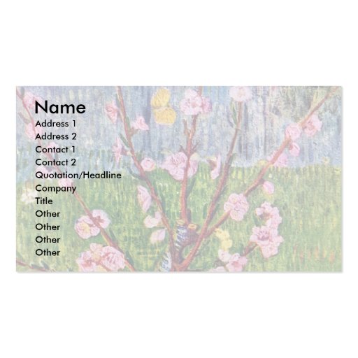Blossoming Peach Tree By Vincent Van Gogh Business Card