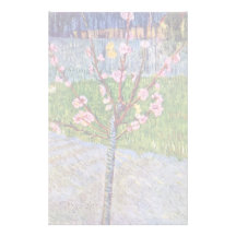 Blossoming Peach Tree By Vincent Van Gogh Custom Stationery
