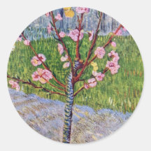 Blossoming Peach Tree By Vincent Van Gogh Sticker