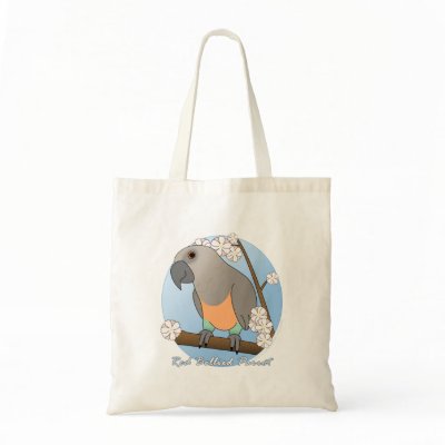 Blossoms Red Bellied Parrot Tote Bag by MenagerieMayhem