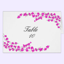 Blossoms Table Seating Card - Magenta cards