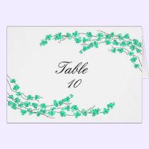 Blossoms Table Seating Card - Turquoise Blossoms cards