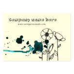 Blotchy flowers, blue business card
