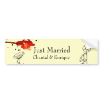 Blotchy flowers red bumper stickers