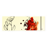 Blotchy flowers, red business card template
