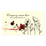 Blotchy flowers, red business card templates