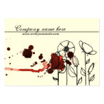 Blotchy flowers, red business cards