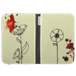 Blotchy flowers red cases for kindle