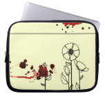 Blotchy flowers red laptop computer sleeves
