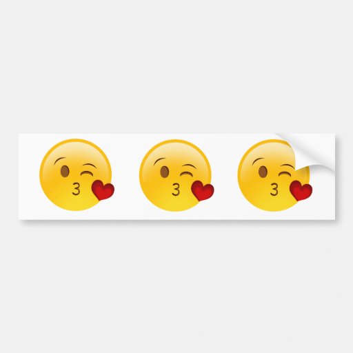Blow a kiss emoji car bumper sticker Zazzle