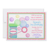Blowing Bubbles BIrthday Invitations