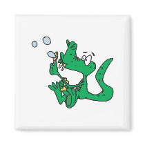 blowing bubbles crocodile fridge magnet
