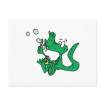 blowing bubbles crocodile postcards