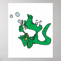 blowing bubbles crocodile poster