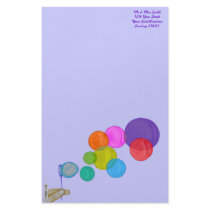 Blowing Bubbles (Rainbow) Stationery Paper