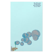 Blowing Bubbles Custom Stationery