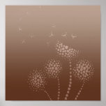 blowing flowers pink and brown print