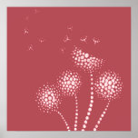 blowing flowers pink print
