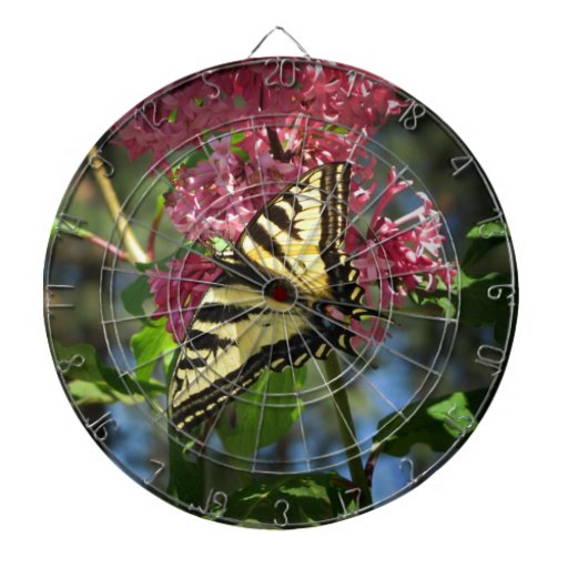 Blsck and Yellow Butterfly and Lilacs Dart Boards Zazzle