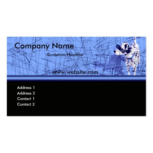 Blu Dog Grunge Business Card (front side)
